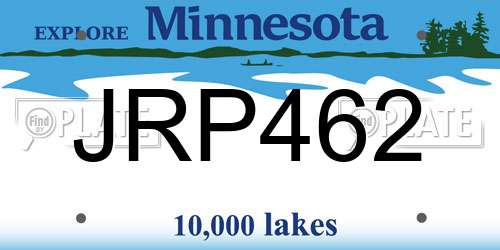 JRP462 Minnesota License Plate