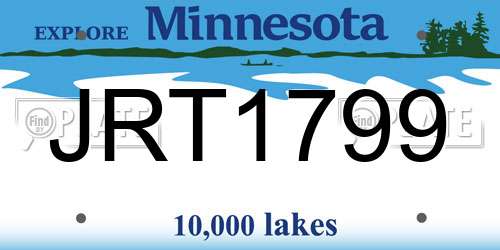 JRT1799 Minnesota License Plate