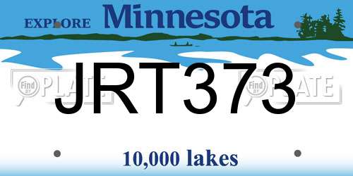 JRT373 Minnesota License Plate