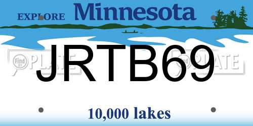 JRTB69 Minnesota License Plate
