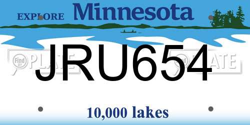 JRU654 Minnesota License Plate