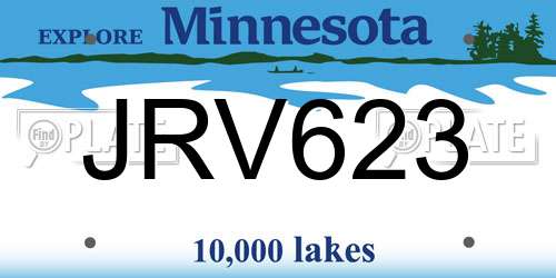 JRV623 Minnesota License Plate