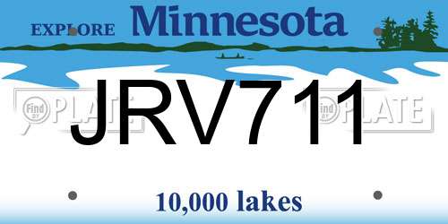 JRV711 Minnesota License Plate