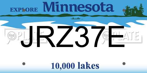 JRZ37E Minnesota License Plate