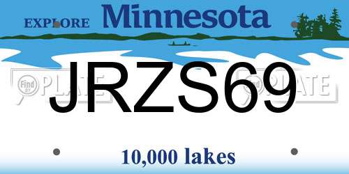 JRZS69 Minnesota License Plate