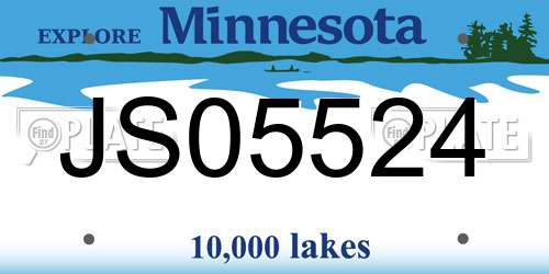 JS05524 Minnesota License Plate