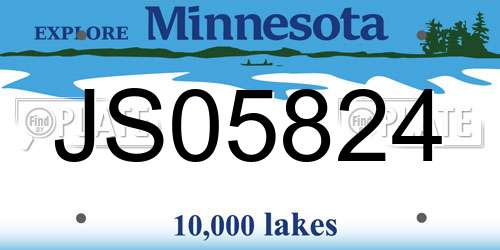 JS05824 Minnesota License Plate