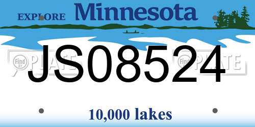 JS08524 Minnesota License Plate