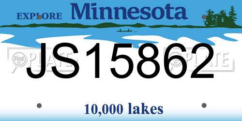 JS15862 Minnesota License Plate