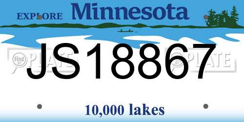 JS18867 Minnesota License Plate