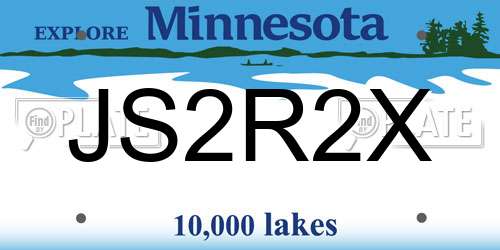 JS2R2X Minnesota License Plate