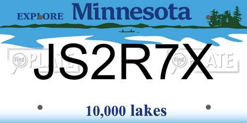 JS2R7X Minnesota License Plate