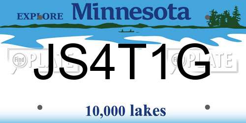JS4T1G Minnesota License Plate
