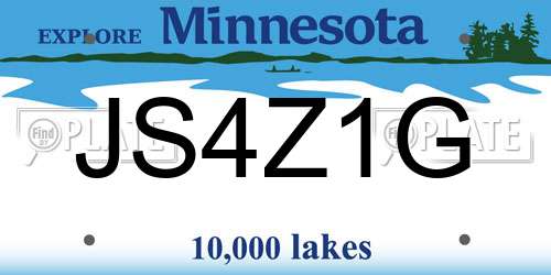 JS4Z1G Minnesota License Plate