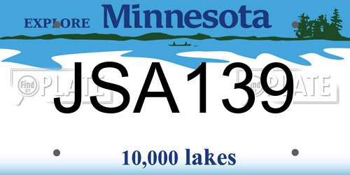 JSA139 Minnesota License Plate