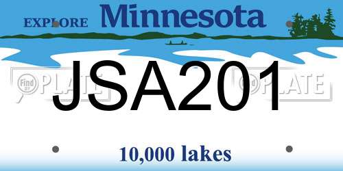 JSA201 Minnesota License Plate