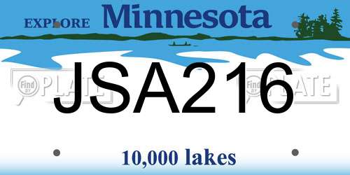 JSA216 Minnesota License Plate