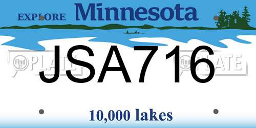 JSA716 Minnesota License Plate