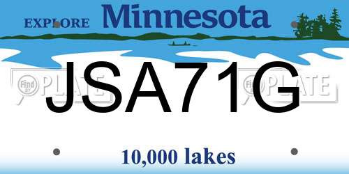 JSA71G Minnesota License Plate