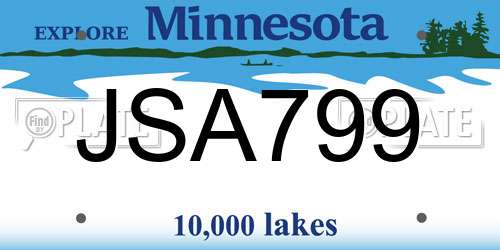 JSA799 Minnesota License Plate