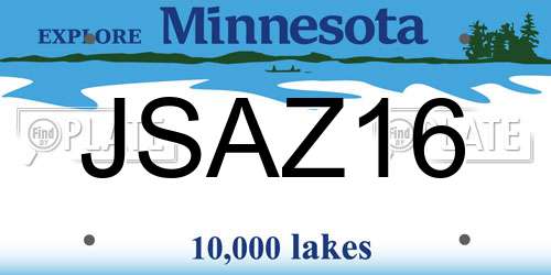 JSAZ16 Minnesota License Plate