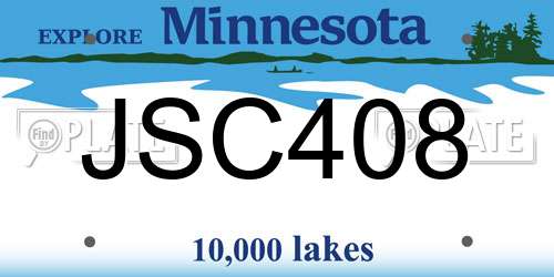 JSC408 Minnesota License Plate