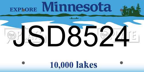 JSD8524 Minnesota License Plate