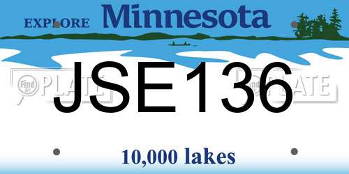 JSE136 Minnesota License Plate