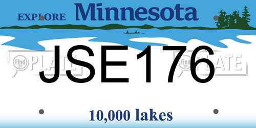 JSE176 Minnesota License Plate