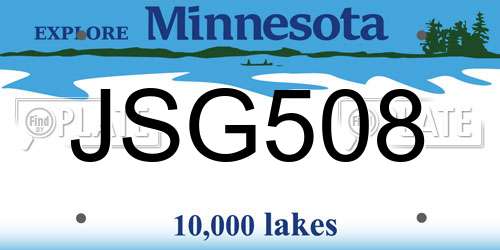 JSG508 Minnesota License Plate