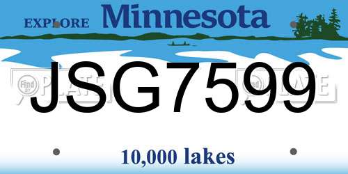 JSG7599 Minnesota License Plate