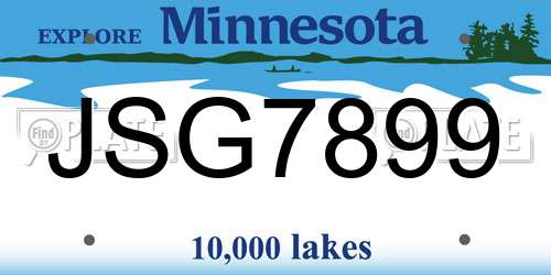 JSG7899 Minnesota License Plate