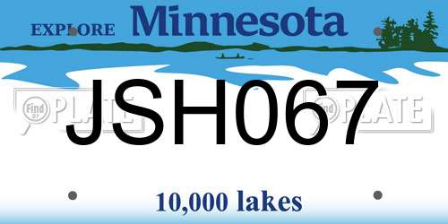 JSH067 Minnesota License Plate