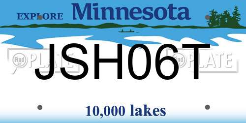 JSH06T Minnesota License Plate