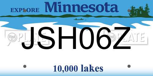 JSH06Z Minnesota License Plate