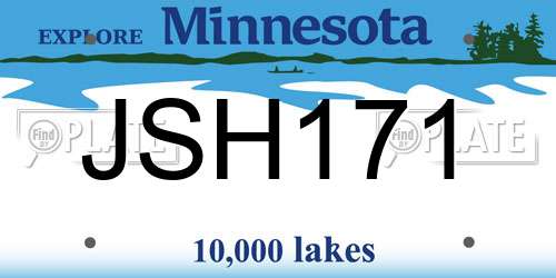 JSH171 Minnesota License Plate