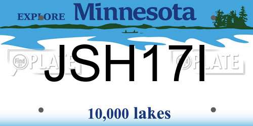 JSH17I Minnesota License Plate