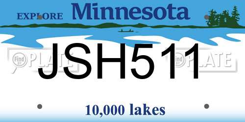 JSH511 Minnesota License Plate
