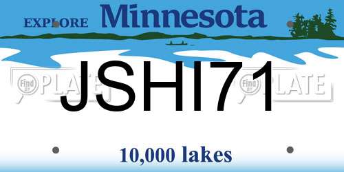 JSHI71 Minnesota License Plate