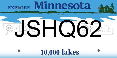 JSHQ62 Minnesota License Plate