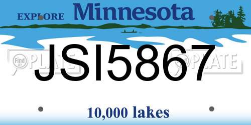 JSI5867 Minnesota License Plate