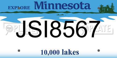 JSI8567 Minnesota License Plate