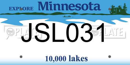 JSL031 Minnesota License Plate