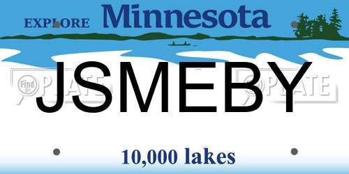 JSMEBY Minnesota License Plate