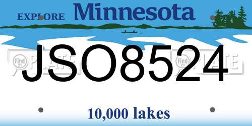 JSO8524 Minnesota License Plate