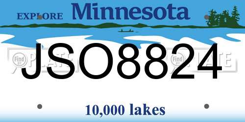 JSO8824 Minnesota License Plate