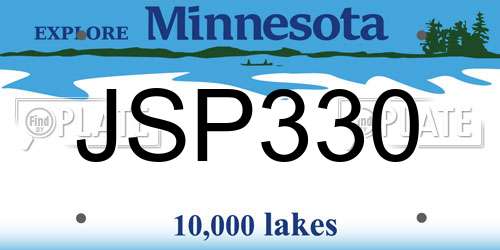 JSP330 Minnesota License Plate