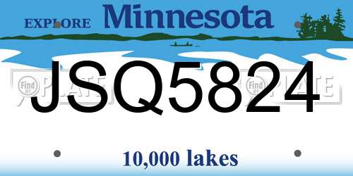 JSQ5824 Minnesota License Plate