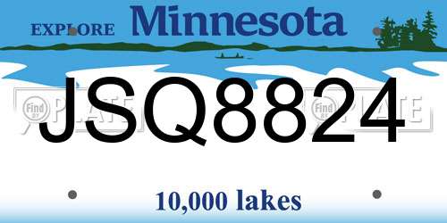 JSQ8824 Minnesota License Plate