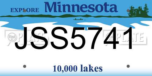 JSS5741 Minnesota License Plate